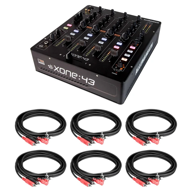 Allen & Heath Xone:43 4+1 Channel DJ Mixer Bundle with RCA Cables