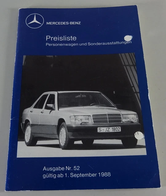 Mercedes 107 Preisliste