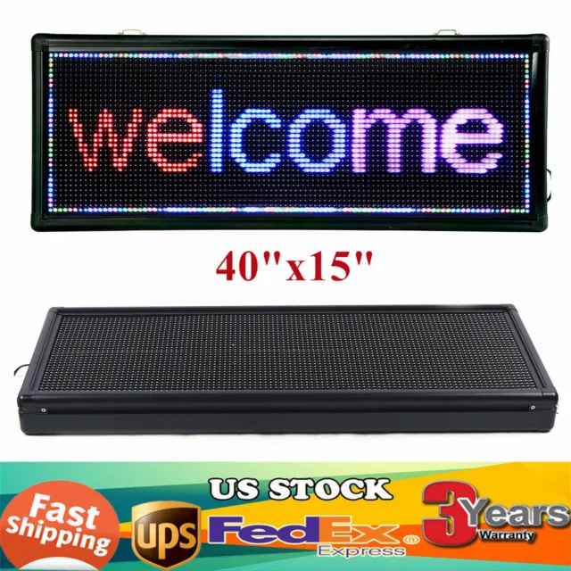 40x15"  LED Sign Programmable Scrolling Message Display Board Advertising