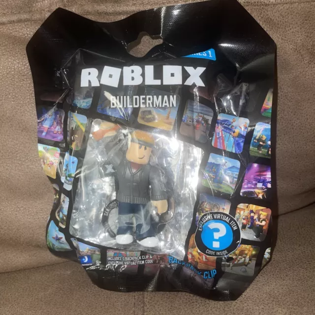 ROBLOX Figure Series 1 Backpack Clip Builderman W/Code Inside BRAND NEW  UNOPENED