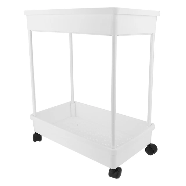 Organizzatore di stoccaggio Carrello a 2 livelli Carrello rotolante con ruote co