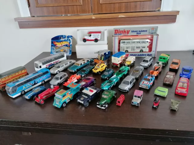 Diecast Vehicles Job Lot Dinky Hot Wheels Lledo Corgi Majorette Marx Rami Ertl