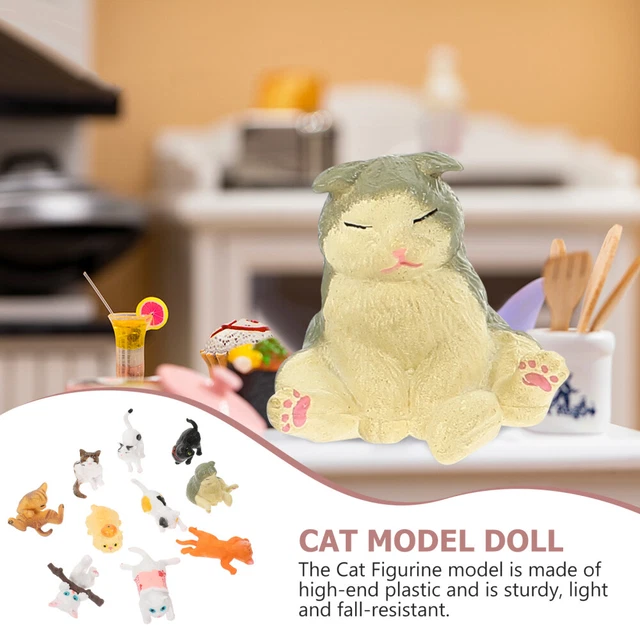 10 Pcs Cat Cupcake Topper Cat Model Fall Guys Toys Squiz Toys Decorate 11