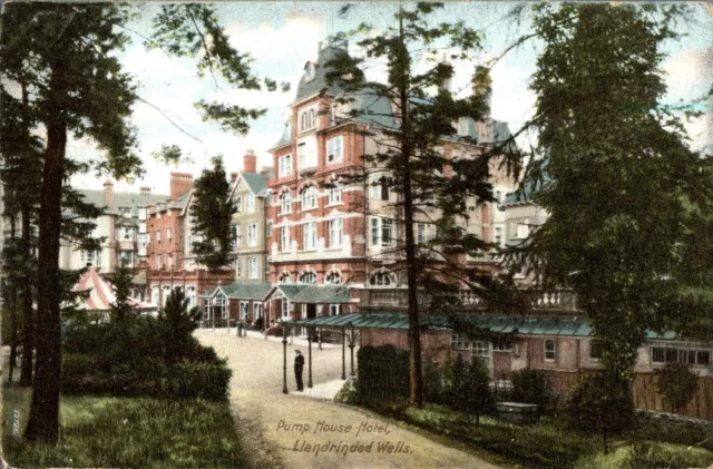 Pump House Hotel Llandrindod Wells Powys postcard antique colour printed history