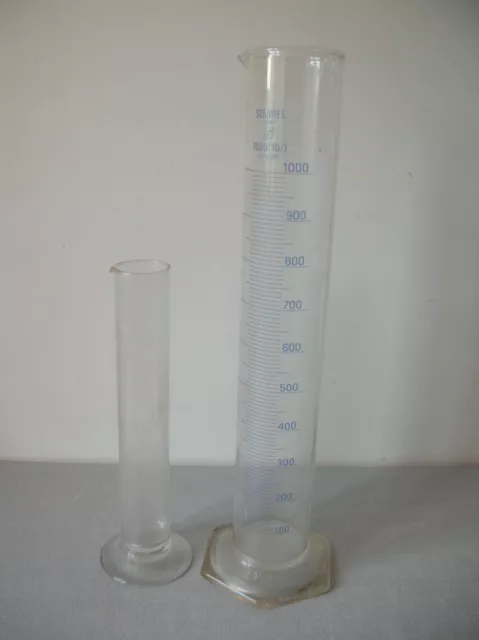 Lot de 5 éprouvettes en verre, 12 cm, avec bouchon de liège, Tube