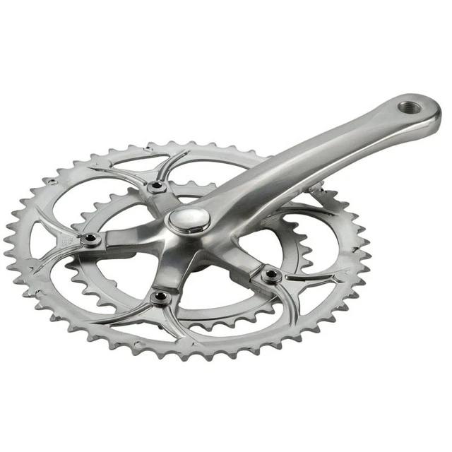 Velo De Course Pédalier Double Nervar Vintage Pour Vélo De Route - Plateau 50-42 Dents - Manivelle Alu Argenté - Occasion Pare Jupe Velo