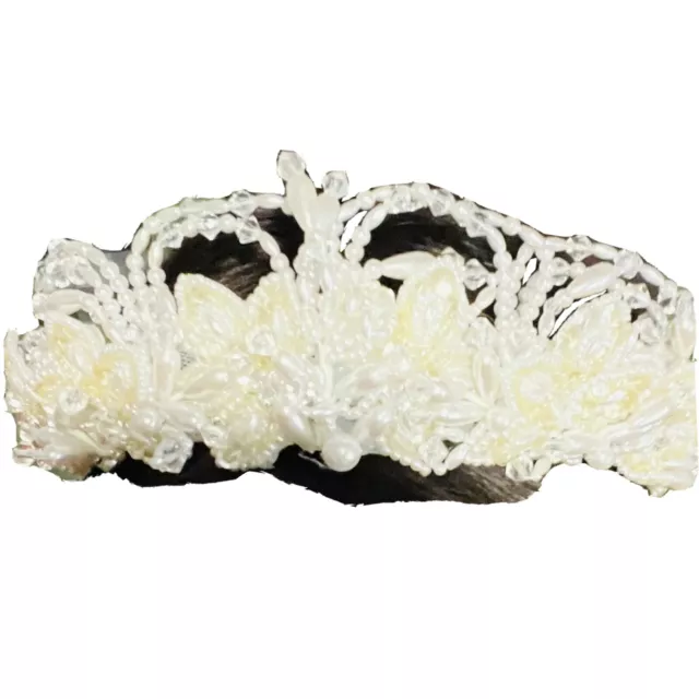 bridal headpiece tiara crown pearls sequins floral