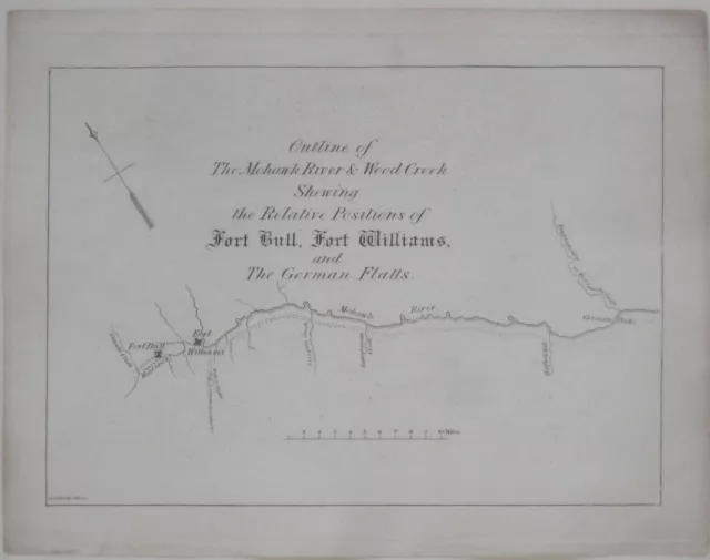 Map FRENCH & INDIAN WAR Fort Bull Mohawk River Wood Creek Oneida Carry Rome NY