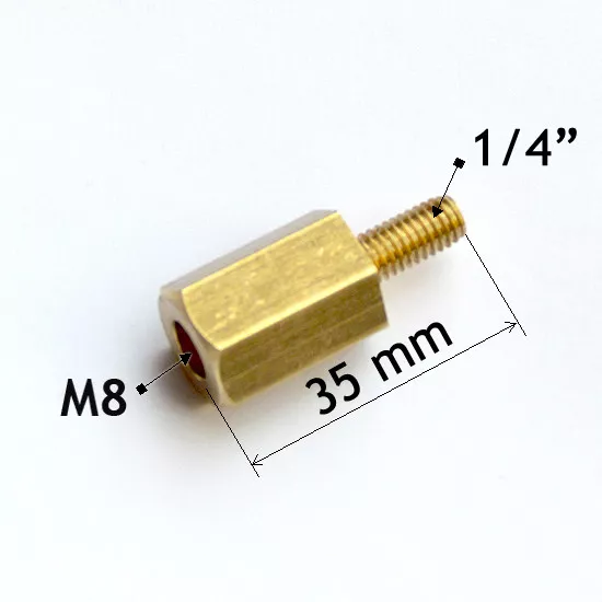 Adapter M8 auf 1/4" Gewinde für Spindelpresse Handpresse Stanze Ösenpresse