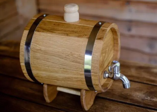 Oak Whiskey Barrel Brandy Barrel Roll Wooden Keg Cask Tank Bucket Jar Storage 3