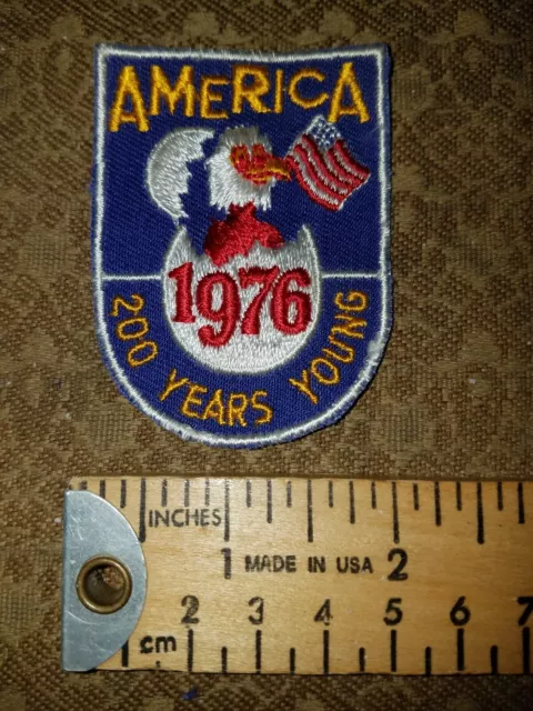 American Bicentennial Patch 1976 200 years young eagle flag vintage NOS America