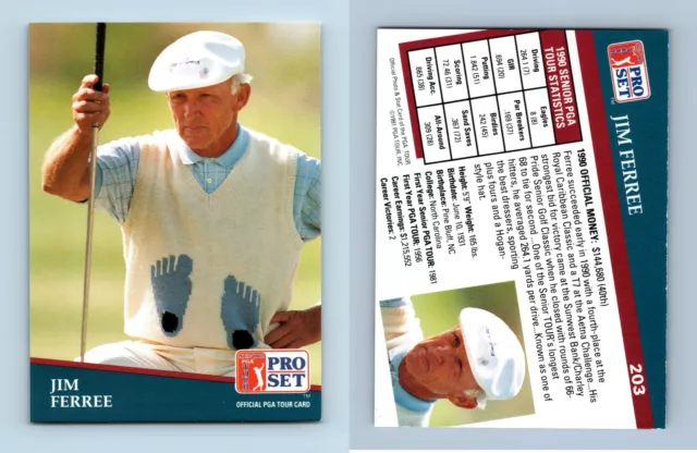 Jim Ferree #203 PGA Tour 1991 Pro Set  Rookie RC Trading Card