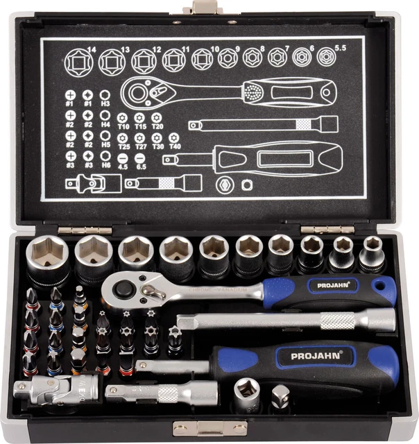 Projan Tools PROJAHN 394072 MINI Steckschlüssel und Bit-Box 1/4