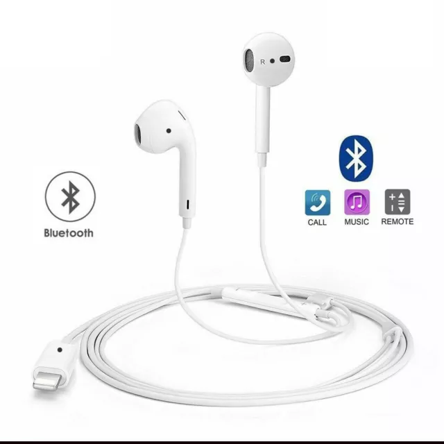 Écouteurs filaire Bluetooth casque d'écoute pour iPhone 13 12 11 Pro Max XR XS 8 3