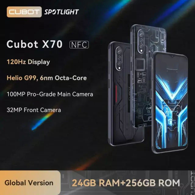 Cubot X70 24GB+256GB Smartphone 100MP Unlocked Mobile Phone 4G 2*SIM Octa Core