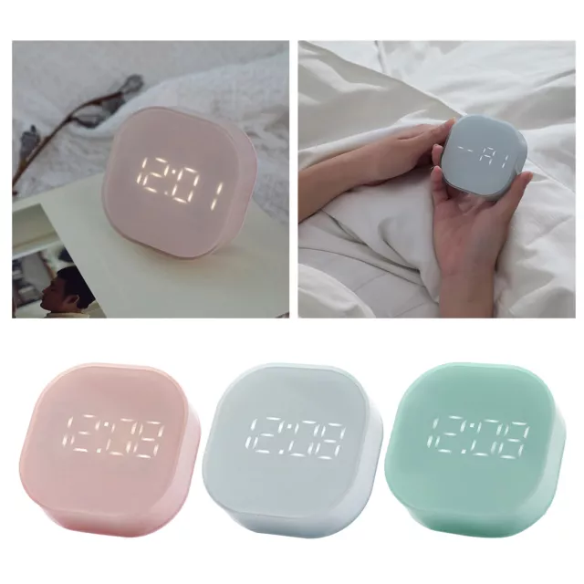 Mini Cube Bedside Digital Loud Alarm Clock Magnetic 12/24H Timer Desk Clock