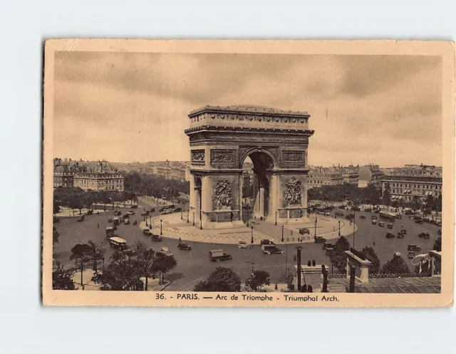 Postcard Triumphal Arch, Paris, France