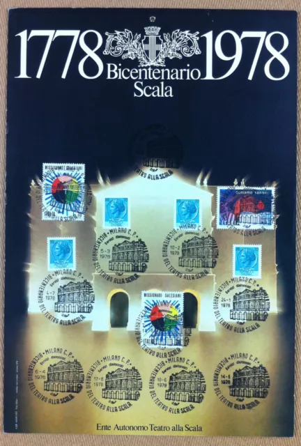 Francobolli Italia 1978 - Bicentenario Scala - valori misti con annulli figurati