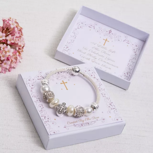 First Holy Communion Gift Girls Charm Bracelet Religious Childrens Jewellery