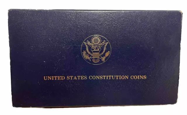 1987 US Constitution Proof 2 Coin Set $5 Gold (.24oz) $1 Silver