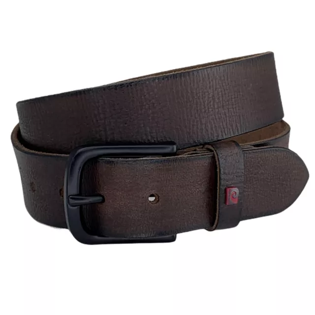 Cinturón de cuero hombre Pierre Cardin, cuero de vaca integral, marrón oscuro, 40 m