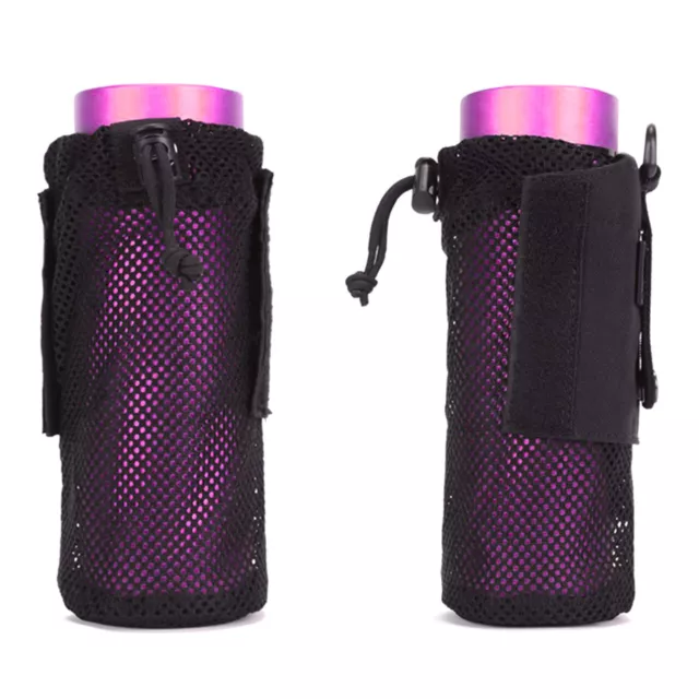Borsa per bottiglie d'acqua da esterno pieghevole rete cordino portabottiglie portabottiglie