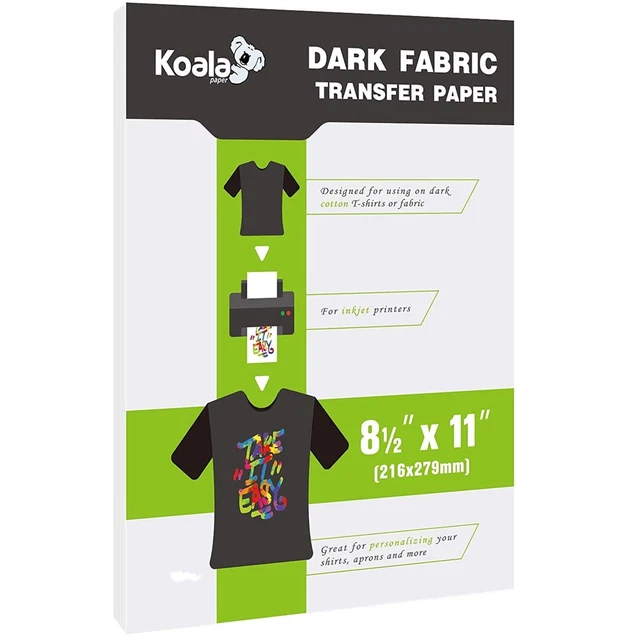 Transfer Paper for T-Shirts - 10 Sheets of Dark Fabric Iron-On