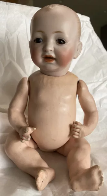 Antique 11" German Solid Dome Bisque Head Baby Boy Doll JDK Kestner ORG Body