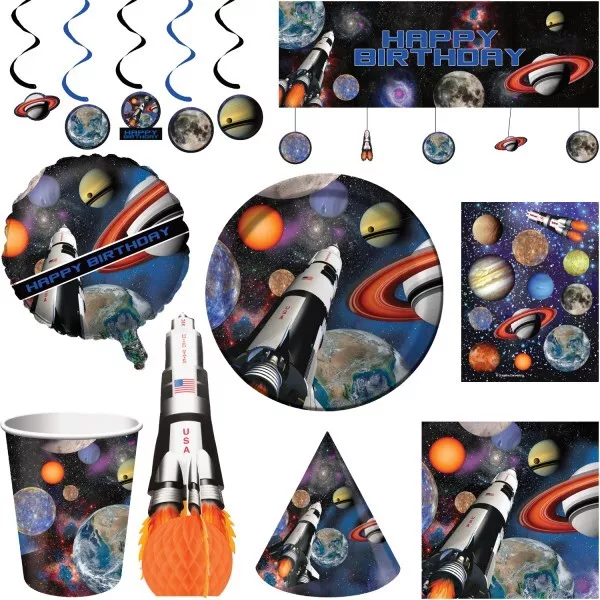 Espacio Fiesta Cumpleaños Niños Astronauta Decoración Set Cohete