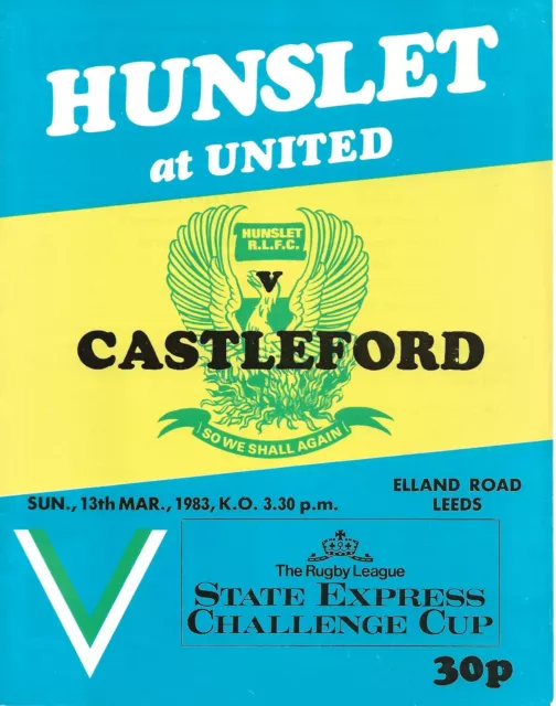 Rugby League - Hunslet v Castleford - Programme - 13/03/1983 @ Elland Rd, Leeds