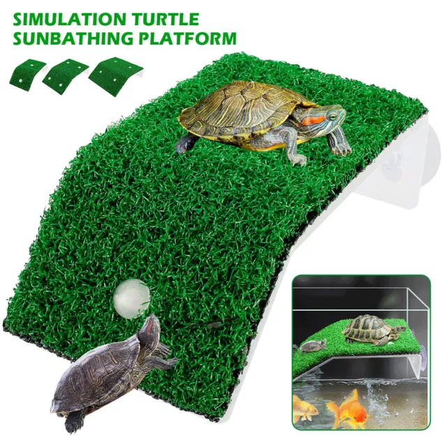 Turtle Climbing Platform Basking Shelter Tortoise Terrace Simulation Turf●