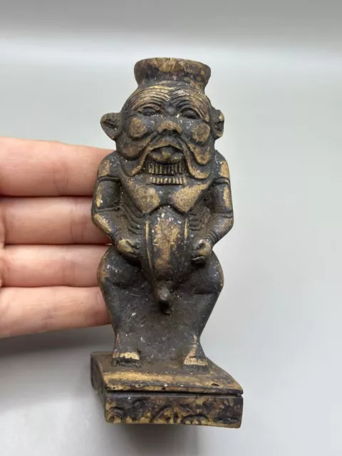 ancient Egyptian stone statuette of the god BES super rare