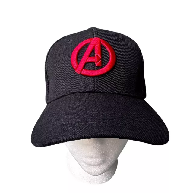 Marvel Avengers Black Hat Red Logo Baseball Cap Men Snapback Adjustable