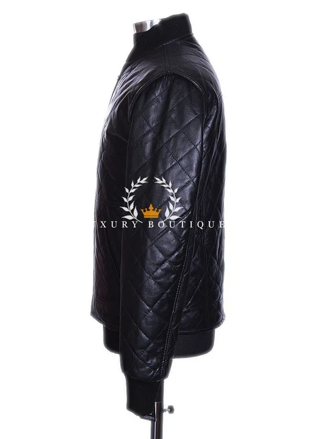 Beckham Black Men's Smart Designer Real Quilted Lambskin Leather Fashion Jacket 2