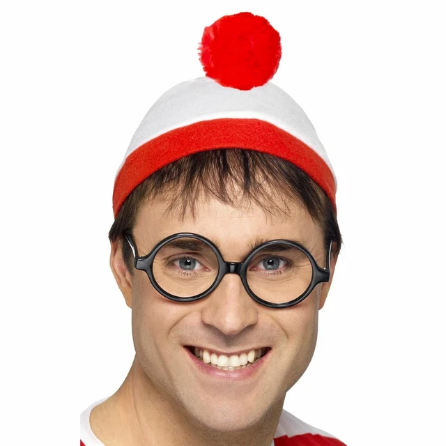 Où Est Wally Adultes Instantané Déguisement Kit Livre Personnage Chapeau Verres