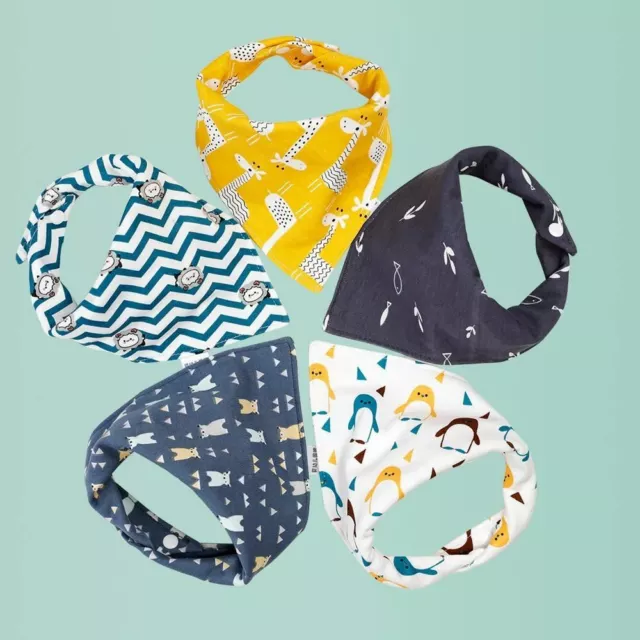 5 Pièces / Beaucoup Bébé Bandana Bave Bavoir Bio Coton Enfants Garçons & Filles