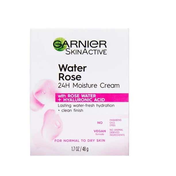 Crema hidratante Garnier SkinActive rosa de agua 24 horas, 1,7 fl oz