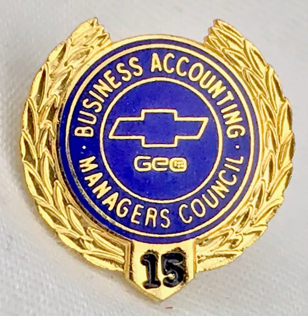 Chevrolet Geo 15 Years Service Pin Managers Council Business Accounting Chevy GM