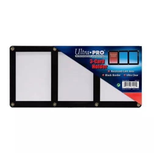 Ultra PRO 3 Card Triple Black Screwdown Holder Display Border Frame Screw