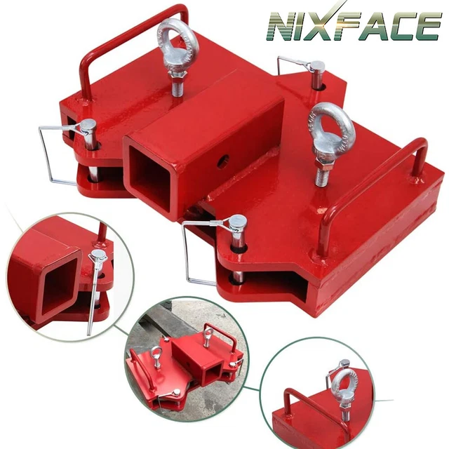 2& TOWING HITCH Receive Attachment Trailer Loader for Dual Pallet Forks