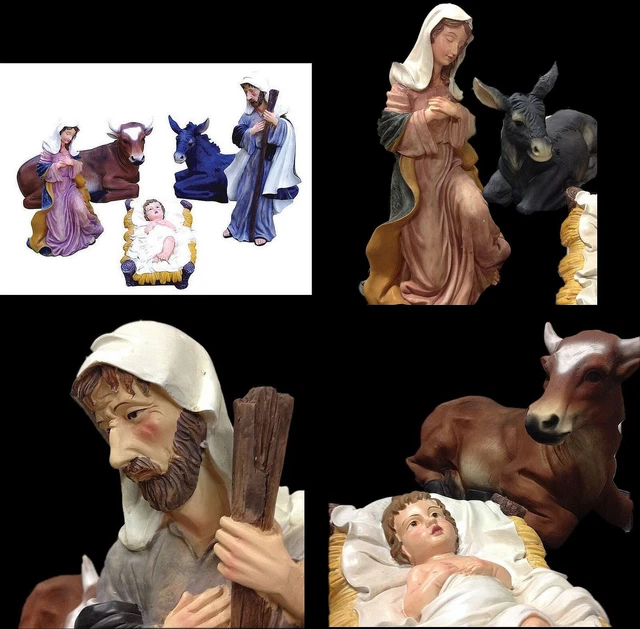 STATUE PRESEPE PRESEPIO In Vetro Resina Pezzi Singoli Cm. 50 Esterno