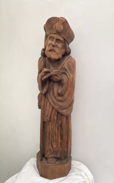 Wood Statue St. Ives  28” ￼Hand Carved 00AK Patron Saint Lawyers Lg French