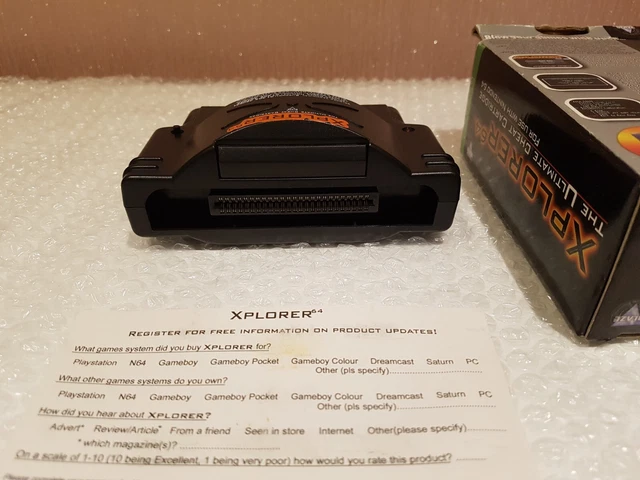 Rare Xplorer 64 The Ultimate Cheat Cartridge Adapter Cart Nintendo 64 Game N64 8