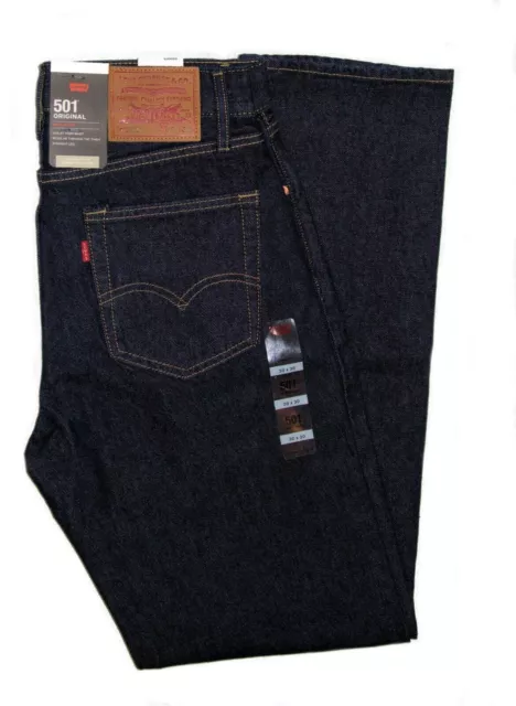 Jeans blu da uomo indaco Levis 501 gamba dritta Levi's regolari vestibilità classica VENDITA! 2