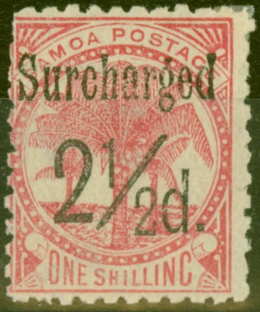 Samoa 1898 2 1/2d Auf 1s Matte Rose-Karmin SG86 Fein Leicht MTD Postfrisch