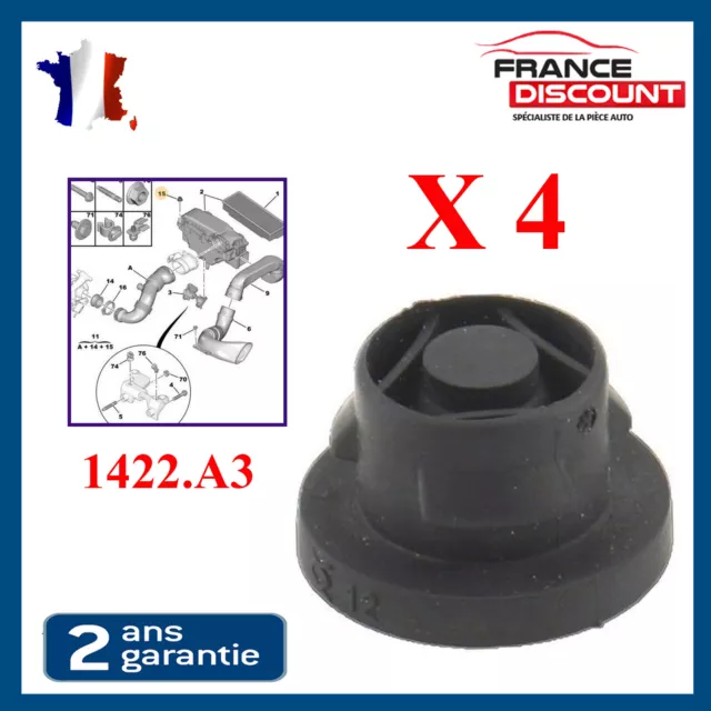 4X Silentbloc circuit admission air filtre prévu Peugeot Expert Partner 1.6 HDI