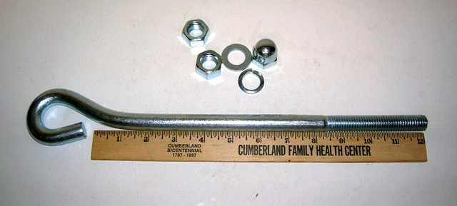 National 5/8 In. x 14 In. Zinc Eye Bolt with 2 Hex Nuts ~ Acorn Nut ~ Washers