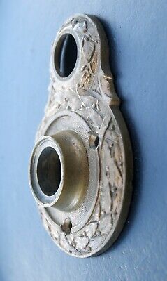 2.5"x3.5" Antique Vintage Old Cast Bronze Door Knob Doorknob Bell Ringer Plate 2