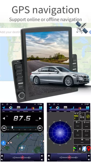 9.7'' 2DIN Android 9.1 Car Stereo Radio MP5 GPS Navigation 4-Core 1+16GB Wifi BT 2