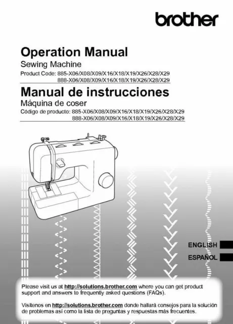 Brother XR3774 Sewing Machine Manual Instruction Coil Bound
